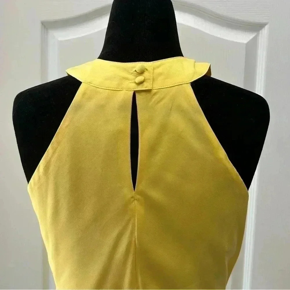 Ricki’s Yellow Halter Neck Sleeveless Peplum Top Flowy Blouse 0/XS - Picture 9 of 15